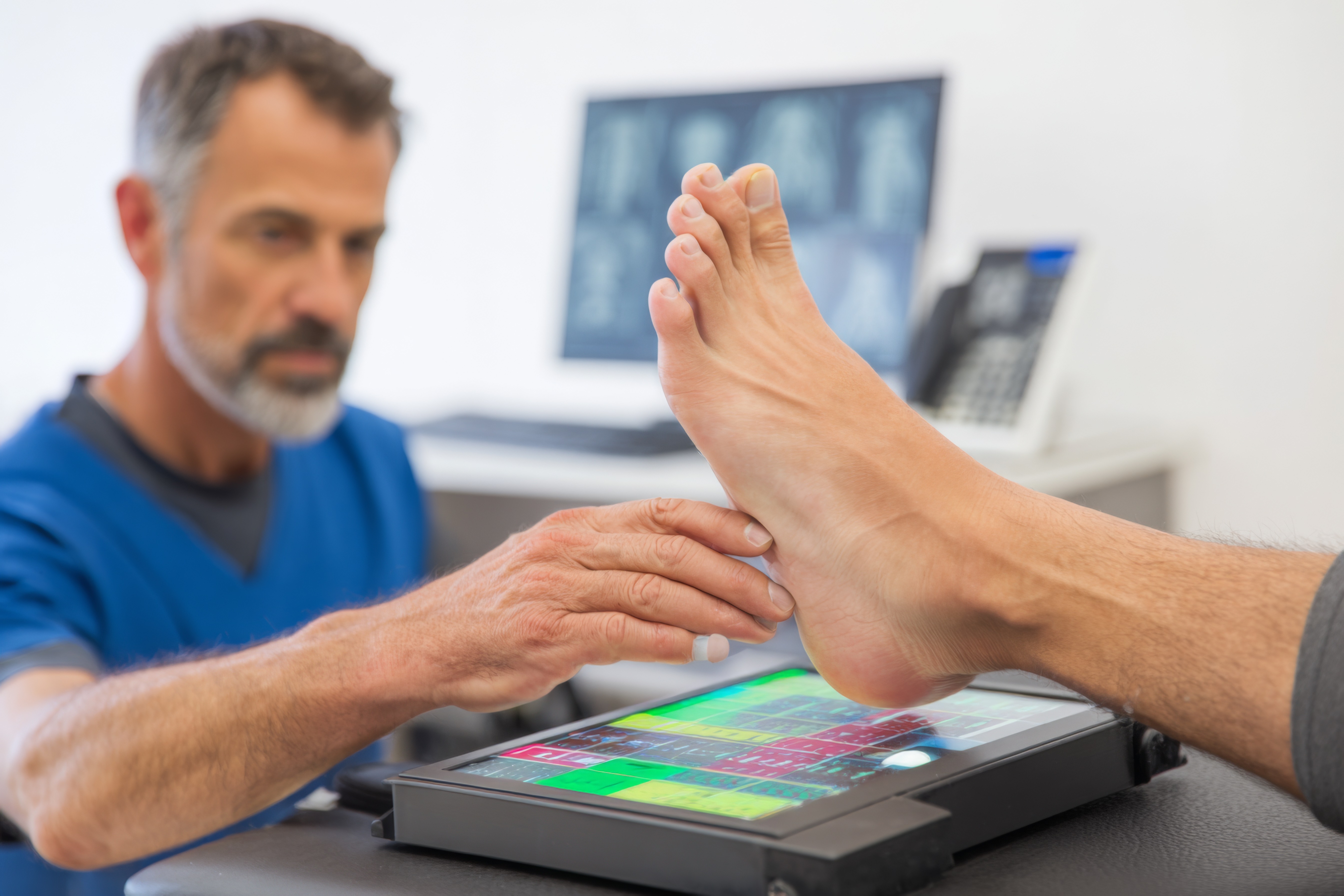 Podiatrist treating a patient